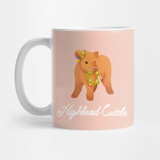 Adorable Highland Cattle with a Flower Wreath Mug